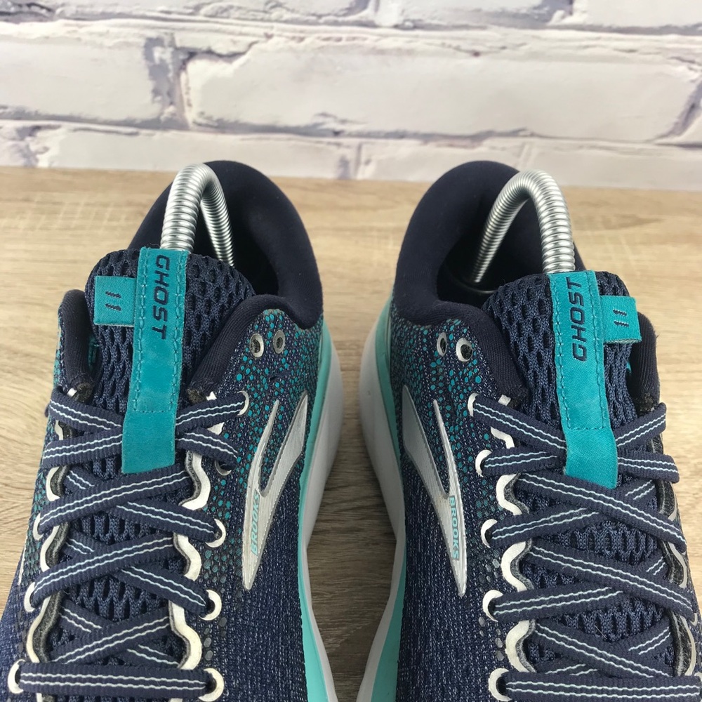 Brooks Ghost 11 Blue Running Shoes Wide Fit - Picture 7 of 10